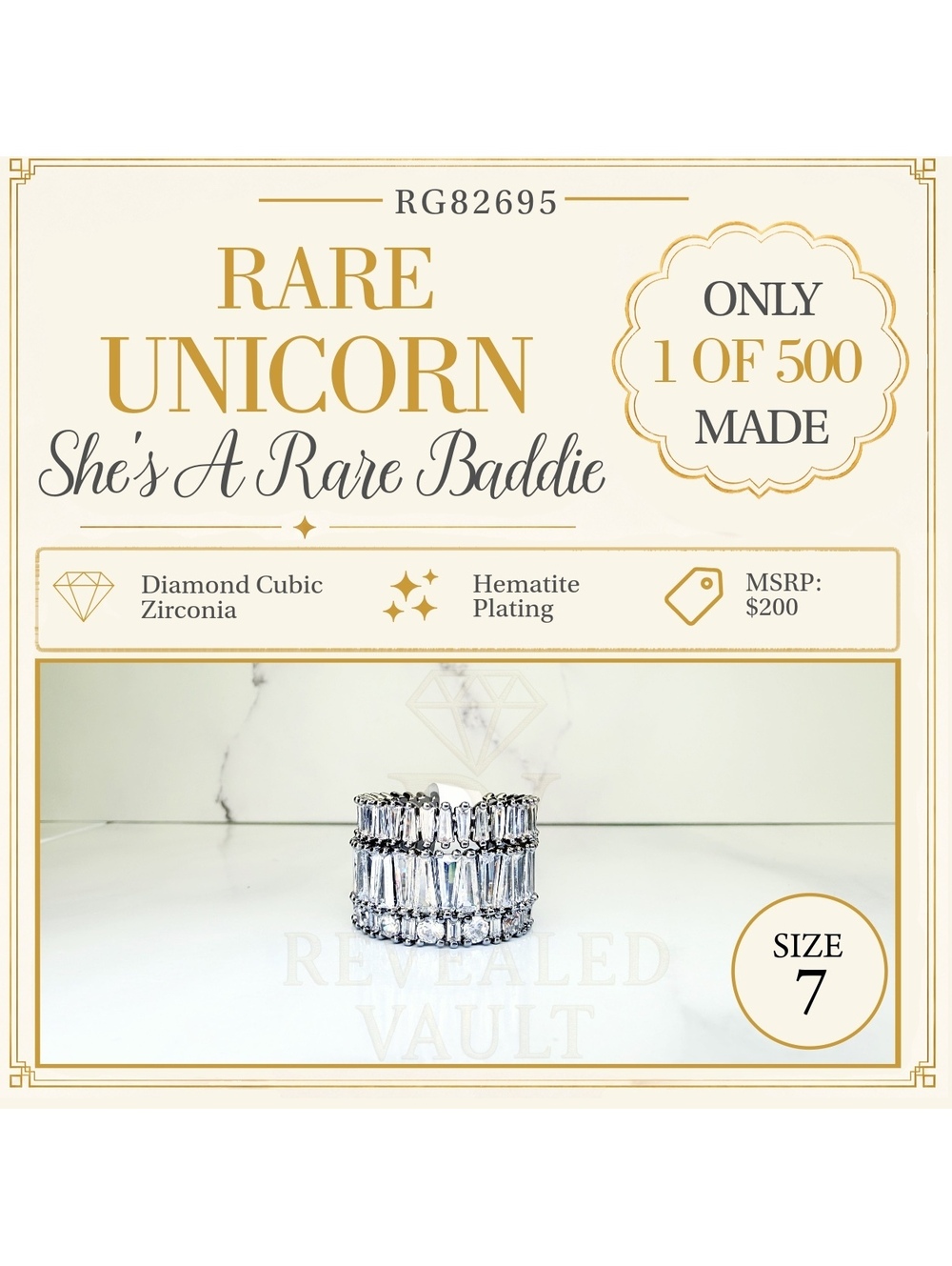 She's A Rare Baddie Rare Unicorn - Size 7 - April Birthday 2026